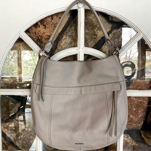 Fossil Pebbled Leather Shoulder Bag